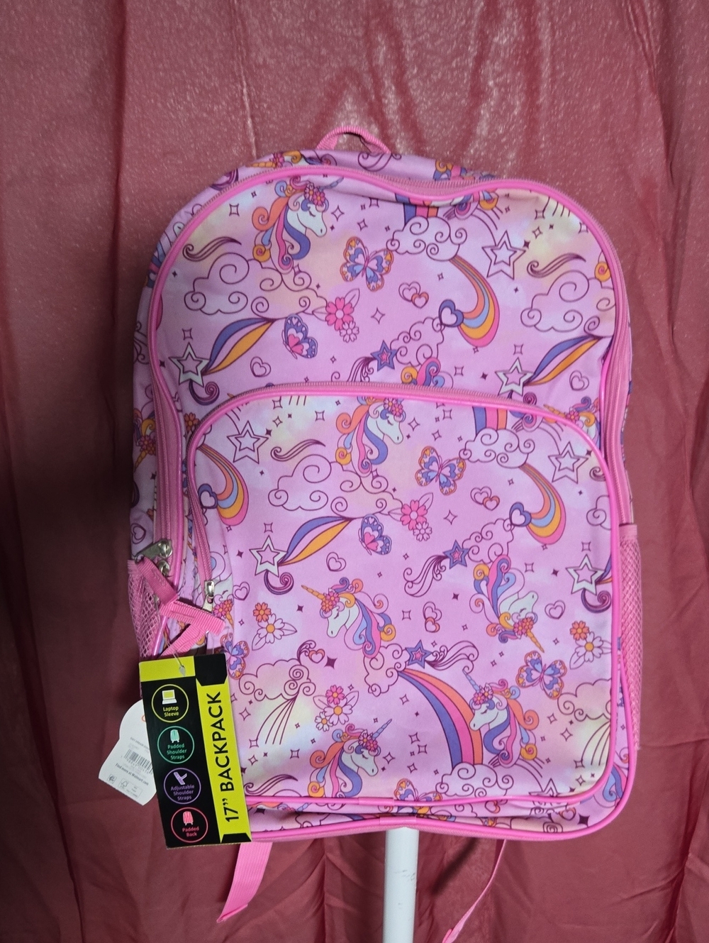 wonder nation Pink Unicorn and Rainbow Kids Backpack
